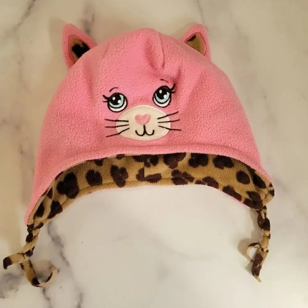 Cute toddler kitty cat cheetah beanie fall winter head accessories